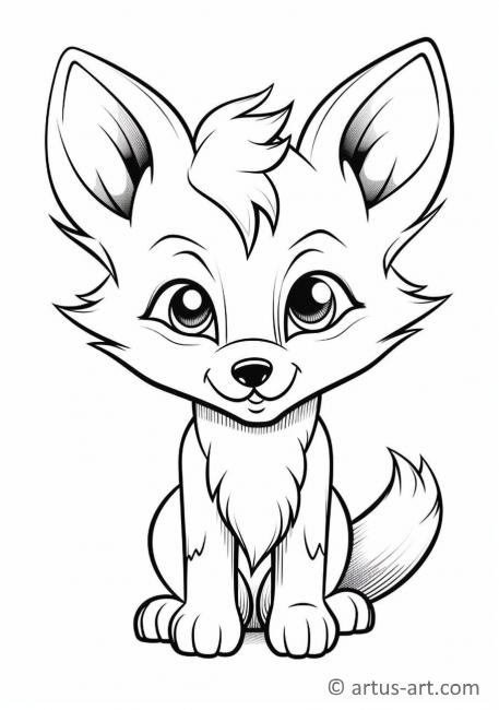 Cute Foxe Coloring Page For Kids